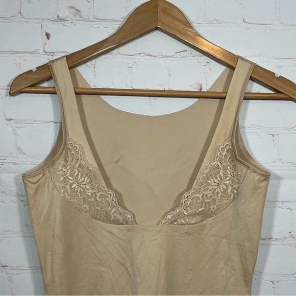 Maidenform Shapewear Dress Built-in Bra Bodysuit Lined Tan Size XL - Picture 11 of 11